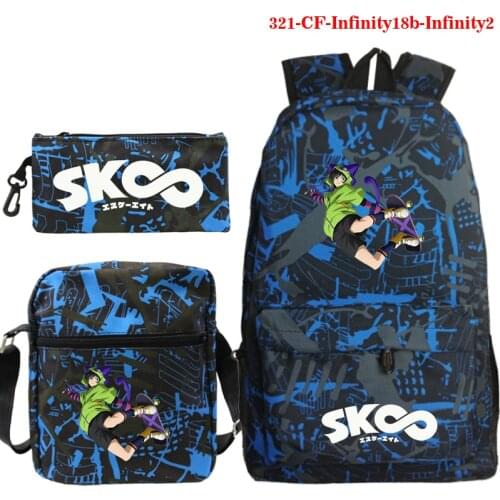 Anime Backpack 3Pcs Sets SK8 The Infinity Langa Miya Reki Printed Children Schoolbag Boys Girls Rucksack Teenager Sk8 Backpacks