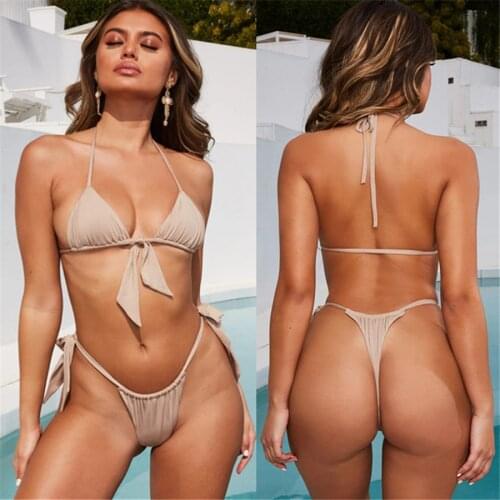 Sexy Bikini 2021 New Bandage Swimsuit Push Up Swimwear Women Micro Bikini Set Beachwear for Bathing Suit Brazilian Biquini