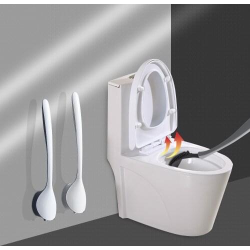 TPR Silicone Brush Head Toilet Brush No Dead Corner Wash Toilet Household Wall-Mounted Creative Bathroom Cleaning Tool