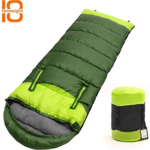 TENNEIGHT Outdoor Envelope Camping Sleeping Bag Hand Reach Out Sleeping Bag Adult thick lunch break Travel splicing sleeping bag