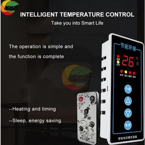 AC 110V-220V 2500W smart Intelligent Thermostat Room Electric Floor Heating Temperature Controller with Infrared remote control