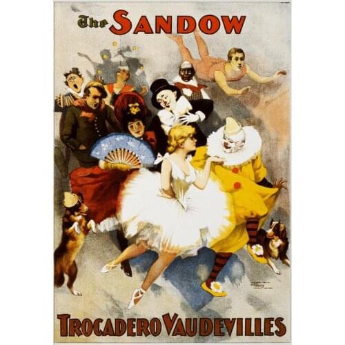 Vintage French Circus Sandow Art print Silk poster Home Wall Decor