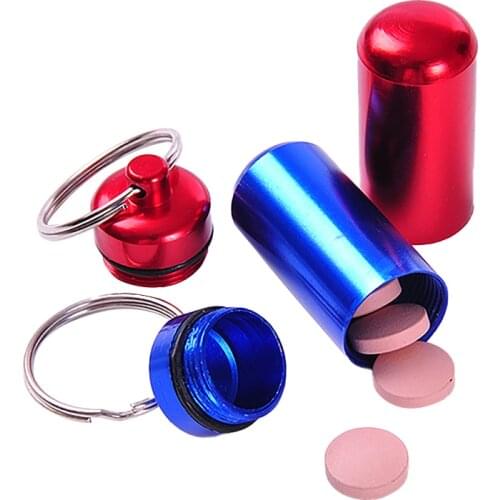 Mini Waterproof Aluminum Pill Box Case Bottle Cache Drug Holder Container Keychain Medicine Box Health Care Airtight Storage