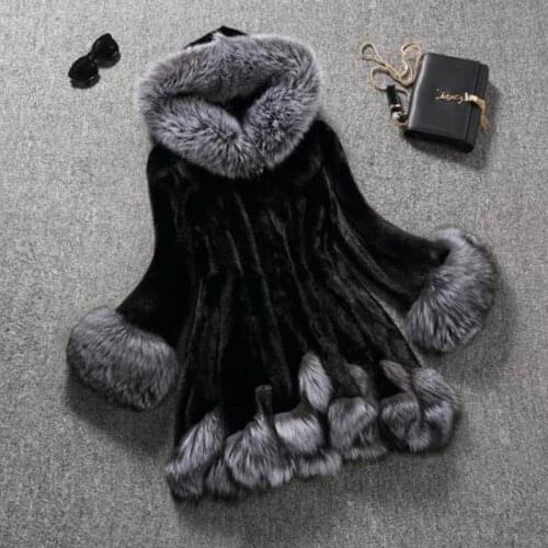 2020 Winter Jacket Women Faux Fox Fur Hooded Slim Women Jacket Plus Size 6XL Faux Mink Fur Winter Coat Women Parka Female JZ004