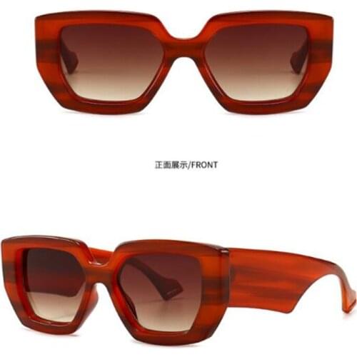 Bright brown womens large frame sunglasses Plastic wide-leg glasses Designer brand sun protection mirror