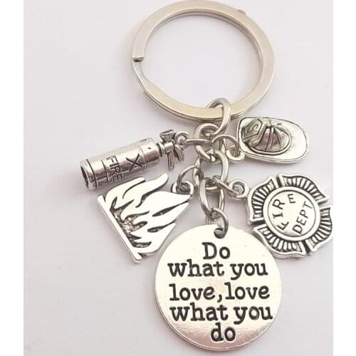 1pc Firefighter Keychain Fire Department Keyring Fighter Jewelry Fireman Gift Fireman Wife Gift Lady Firefighter