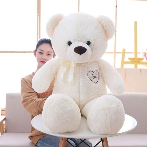 1pc 90/110cm Big baby cute Teddy bear Studded Plush toys lovely bear dolls Gifts for girls Children kids birthday Christmas gift