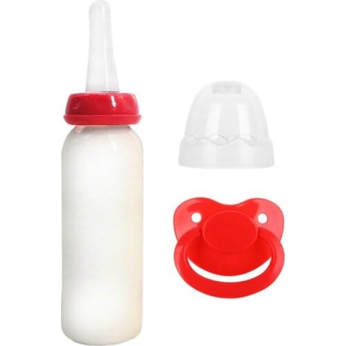 2PCS DDLG adult baby bottle abdl and adult pacifier bottle Little Space silicone bebe bottle Red Daddy Girl dummy holder 240ML