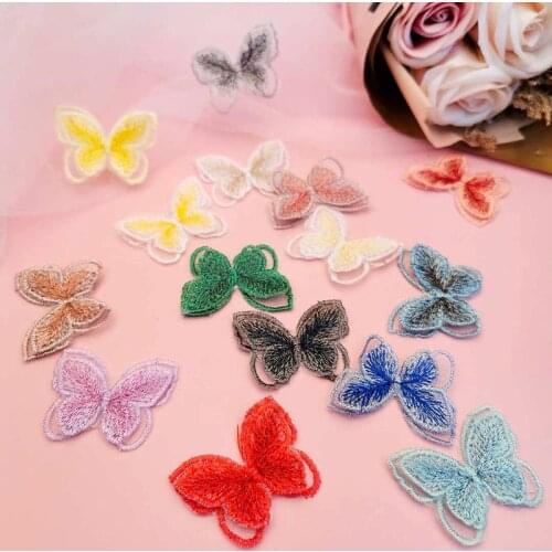 3D Double Layer Lace Butterfly Embroidered Sew or Iron on Patches for Clothing Appliques Dress Jeans Clothes Sticker Stripes Diy