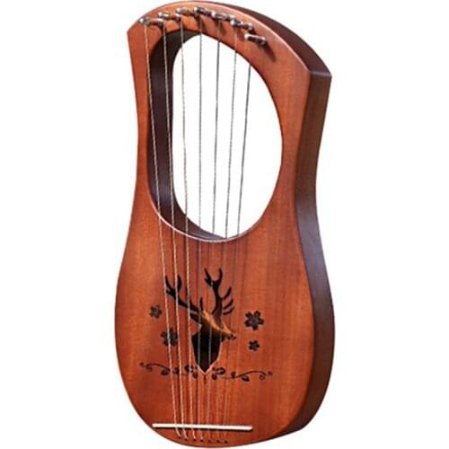 7-String Lyre Harp Mahogany Solid Wooden Metal Strings Stringed Instruments
