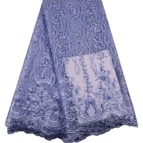 African Lace Fabric 2019 Embroidered Nigerian Laces Fabric Bridal High Quality French Tulle Lace Fabric For Women Dress 1423