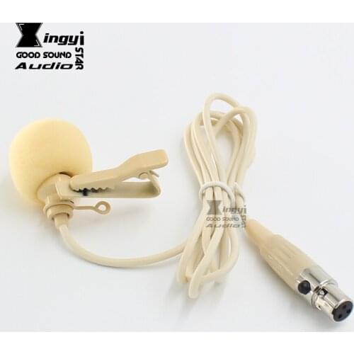 Beige XLR 3 Pin TA3F Connector Lavalier Tie Clip Microphone Condenser Lapel Mic Mikrofon For Wireless System Karaoke Mixer Audio