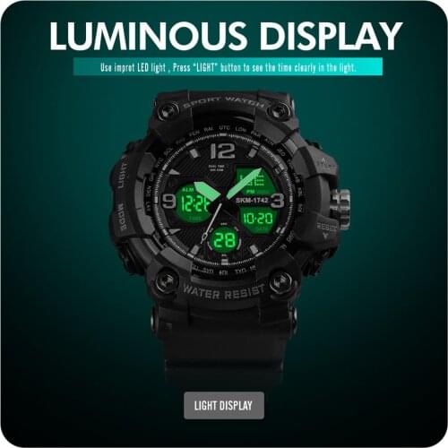 Men Sports Watches Dual display Watch Men Wristwatch Digital Quartz Movement 2 Time Male Military Waterproof Relogio Masculino