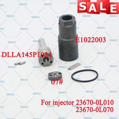 ERIKC 23670-09060 Injector Overhaul Repair Kits Nozzle DLLA145P1024, Valve Plate, Pin, Sealing Ring For Toyota Hilux 095000-7760