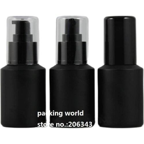 60ml frosted glass bottle with black lotion/sprayer pump for lotion/emulsion/fundation/serum/mist sprayer/toner packing