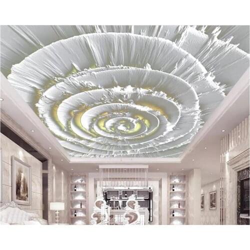 Beibehang Custom wallpaper photo European 3D high-grade gold foil three-dimensional flower ceiling decoration background
