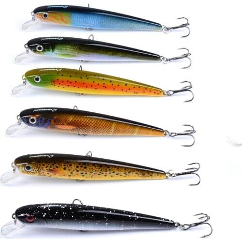 HiUmi 6pcs 11cm 11.22g fishing bait Crankbait fishing tackle 6 colors Minnow Lures 4# Hook