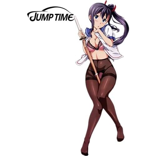 JumpTime 13cmx4.6cm Maken-Ki! Cartoon Amaya Haruko Girl Sexy Beauty Anime Car Stickers Bumper Rear Windshield Accessories Decals
