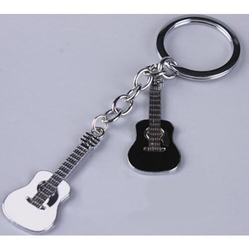Classic Unisex Metal Guitar key Ring Alloy Key Chain Novelty Keyring