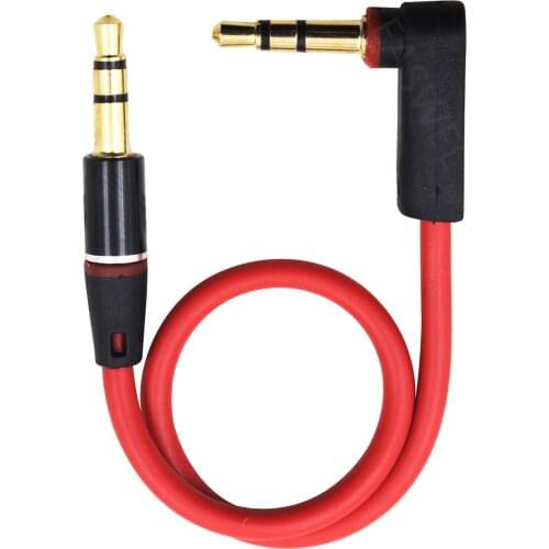 Red Right angle short 10cm 3.5mm male to 3.5mm male audio cable for Car AUX