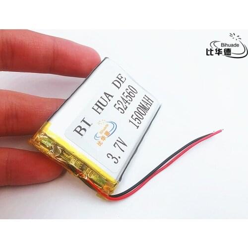 Li-Po 3.7V,1500mAH,524560 polymer lithium ion / Li-ion battery for GPS,mp3,mp4,mp5,dvd,,model toy