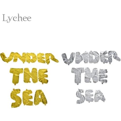 Lychee Life 11pcs Under The Sea Aluminium Foil Balloons Creative Gold Color Silver Color Letter Balloon Birthday Party Supplies