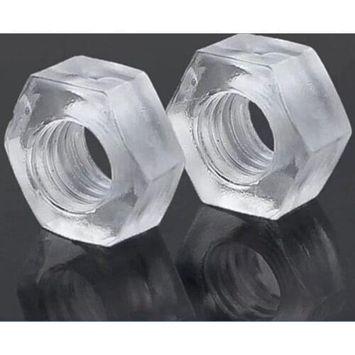 M3 M4 M5 M6 Plastic Acrylic Nuts Insulation Polycarbonate Nut PC Transparent Hexagon Nuts 1000pcs/lot
