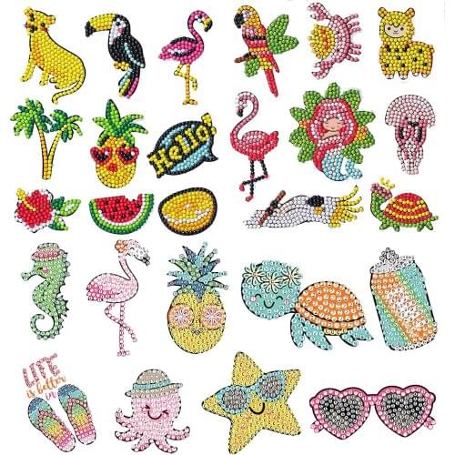 5D diamond painting sticker set, creative person DIY art craft animal and sea world painting, with diamonds, drawn by numbers