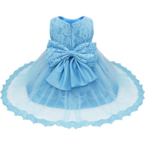 Formal Ball Gown Clothing Elegant Dresses for Girls Summer 2017 Princess Party Tutu Baby Dress Kids Clothes Blue Christmas Child