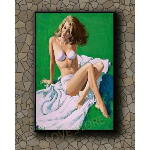 P131 Vintage Beautiful Pin-up Girl Classic Picture 252 Silk Fabric Poster Art Decor Indoor Painting Gift