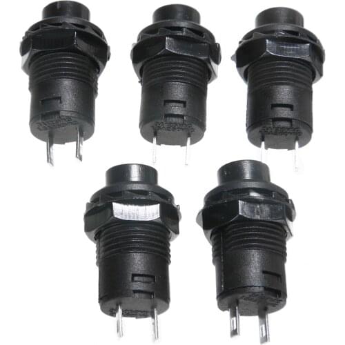 5pcs Black Auto Off-On Momentary Push Button Horn Switch 3A 125V AC 1.5A 250V AC Locking Car Dashboard Dash Boat Switches