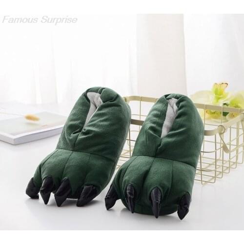 Animal Unicorn Kigurumi Dinosaur Pajamas Boys Panda Slippers for Kids Paw Shoes Girls Winter Indoor Pantuflas Casual Claw Shoes