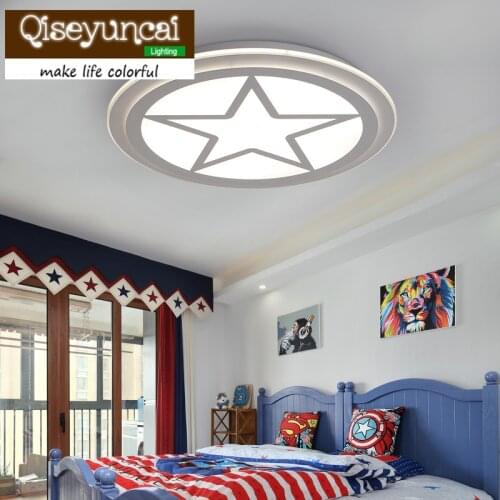 Qiseyuncai 2018 childrens room led eye protection Acrylic Ultrathin Stars ceiling lamp, boy room, warm bedroom lighting