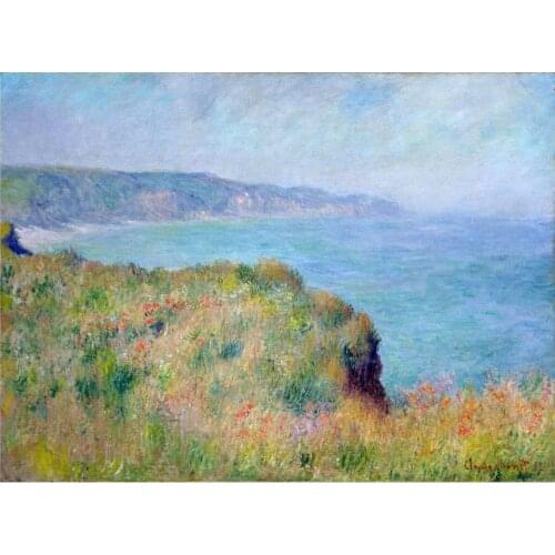 Claude Monet paintings on Canvas Cliff near Pourville hand-painted wall art decor High quality