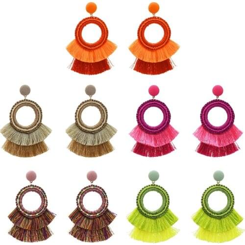 Brincos Luxury 2 Layer Fringe Bohemian Tassel Earrings Boho Indian Jewelry Bohemian Earrings Valentine Earrings Drop Earrings