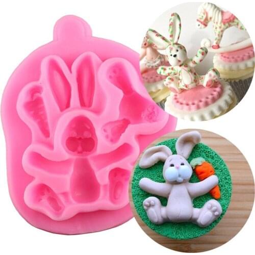 Easter Bunny Silicone Mold for DIY Chocolate Candy Pastry Dessert Decoration Fondant Mould Kitchenware Baking Tool