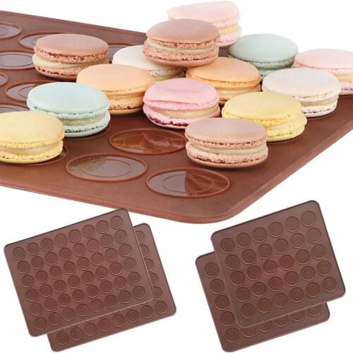 2pcs 30/40 Hole Macaron Silicone Pad Non-Stick Cookie Oven Liner Sheet Baking Mat Macaroon Kit Pastry Mold For Cakes Decorating