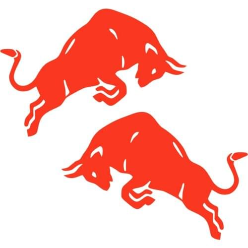 Creativity Red Jumping Bull Decals PVC Customizable Colors Motorcycle Auto Accessories Reflective Stickers Decorate18cm*16cm