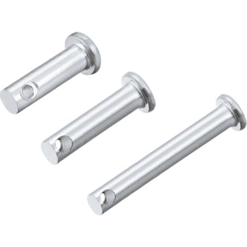 Uxcell 12Pcs Single Hole Clevis Pins 5mm 6mm 8mm 10mm Dia Flat Head Zinc-Plating Solid Steel Link Hinge Pin Round Pin