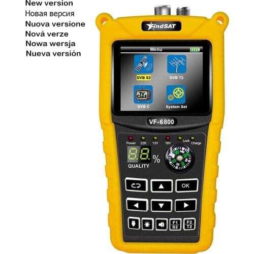 VF-6800 SatFinder Meter Dvb-t2/DVB S2/DVB C Combo Satellite Finder Dvb t2 Receiver Satellite Satfinder 2.4"Color LCD Screen