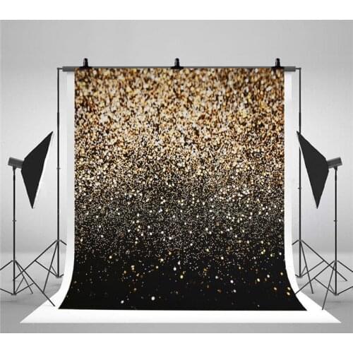 Vinyl Party Glitter Black Gold Dot Photo Studio Backdrop Photography Background For Photo Studio Photographic Background