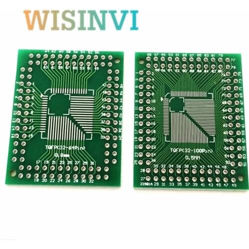 20 PCS FQFP TQFP 32 44 64 80 100 LQFP to DIP Transfer Board DIP Pin Board Pitch Adapter 0.5MM /0.8MM IC adapter Socket