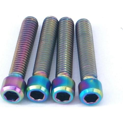 4 PCS M4x20mm Rainbow GR5 Titanium Bolts Screws For Bike Derailleur