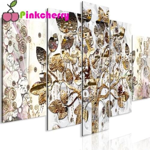 Tree of Happiness abstract 5pcs Mosaic Round Diamond Painting Diamond Embroidery Cross Stitch Kit Diamond Art multi-picture k681