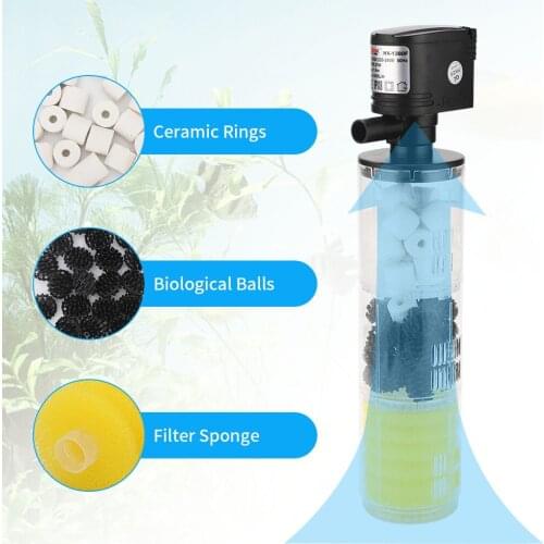Aquarium filter Fish tank filter Aquarium accessories Canister filter Fish tank built-in filter material 3-in-1 filter pump
