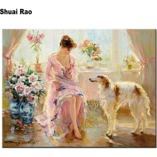 Full square round drill 5d diy diamond Painting European style flower portrait Wall Picture 3d cross stitch diamond embroidery