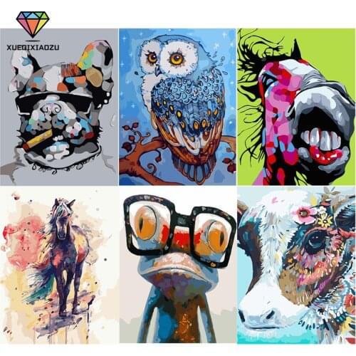 XUEQIXIAOZU DIY 5D Full Diamond Diamond Painting Cartoon Animal Owl Horse Cross Stitch Diamond Embroidery Home Decoration Gift