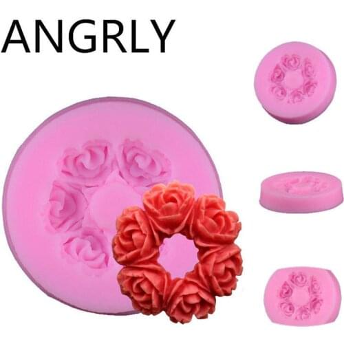 ANGRLY 10pcs Multi-style Chocolate molds Cake baking tools Turn sugar cookie cutter cake tool kitchen silicone mold DIY dessert