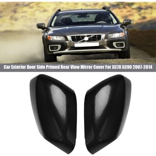 Car L & R Exterior Door Side Primed Rear View Mirror Cover for VOLVO XC70 XC90 2007-2014