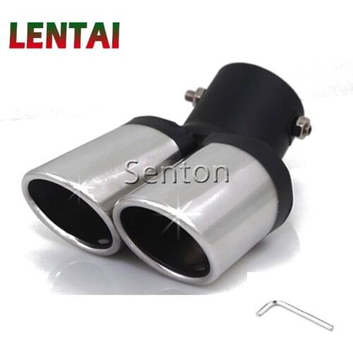 Car Twin Exhaust Muffler Pipe Tip For Honda Fit Ford Focus Fiesta Suzuki SX4 Chevrolet Cruze Aveo Sonic Nissan Versa Accessories